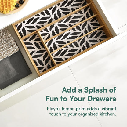 Pristine Bamboo Silverware Organizer - Small Extra-Deep Wooden Kitchen Drawer Organizer Divider for Spoons, Forks, Knives & Cutleries - 5 Slots