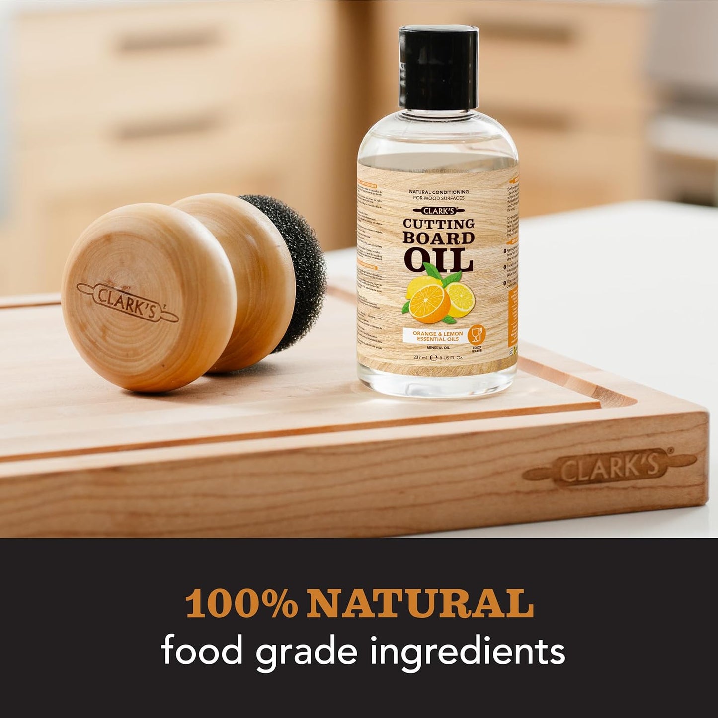 CLARK'S Cutting Board Oil - Coconut Extract Oil for Cutting Board - Made with Fractionated Coconut Oil for Kitchen Countertops, Butcher Blocks, Wooden Bowls and Utensils