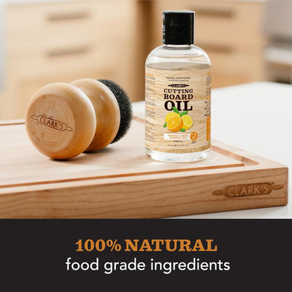 CLARK'S Cutting Board Oil - Coconut Extract Oil for Cutting Board - Made with Fractionated Coconut Oil for Kitchen Countertops, Butcher Blocks, Wooden Bowls and Utensils