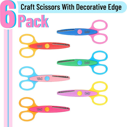 Mr. Pen- Craft Scissors Decorative Edge, 6 Pack, Bright, Zig Zag Scissors for Crafting, Scrapbooking, Fancy, Pattern, Design