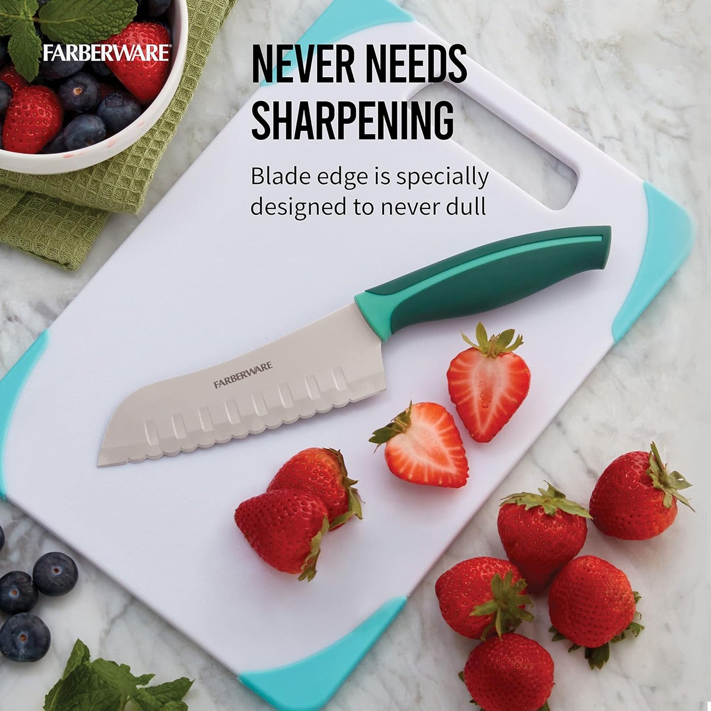 Farberware Precise Slice Utility Knife Set, 3 Piece, Multicolor