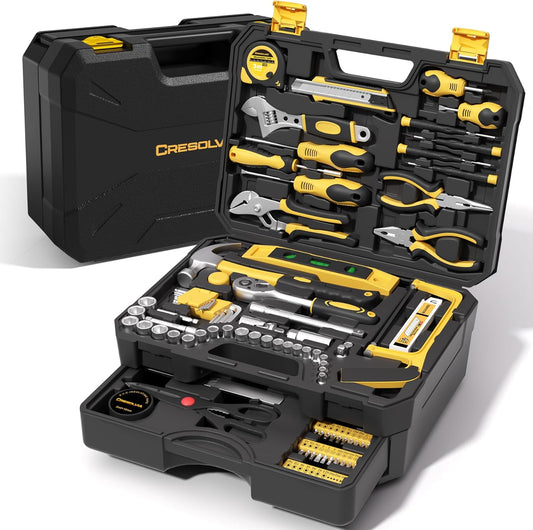 328 Piece Tool Kit For Home,Hand Repair Tool Set,Toolbox Storage Case with Drawer,General Household/Auto Tool Set,Perfect for Homeowner, DIY, Handyman (Blue and black)