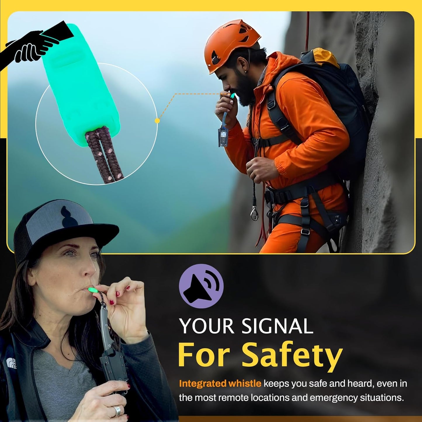 Scout Feather Glow - Fixed Blade Survival Knife with built-in Firestarter for Camping, Hunting, Outdoor Adventure and Culinary Need - VG10 Blade, Whistle, Knife Sharpener, Compact Sheath & G10 Handle