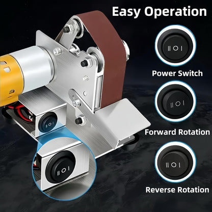 Electric Jewelry Making Belt Sander Tool, 4000-9000RPM Ring Making Knife Sharpener Kit, Mini Bench Grinder Polisher Machine for Woodworking Metalworking Jewelry Making