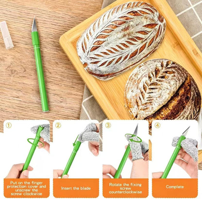 Upgraded Bread Lame with 10 Blades - Professional sourdough Scoring Tool for bread scoring tool, Safety Cover & Ergonomic Handle - Premium Bread Scoring Knife for Artisan Bread Making