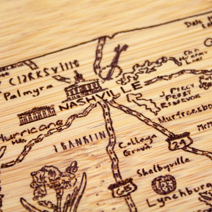 Totally Bamboo A Slice of Life New Jersey State Serving and Cutting Board, 11" x 8.75" - Colors A