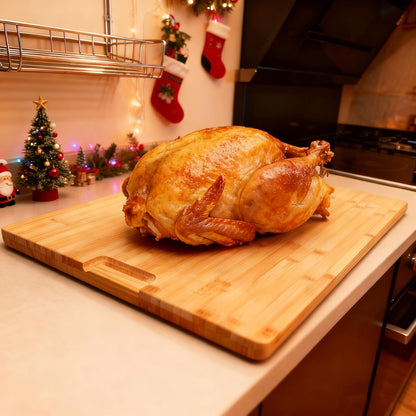 Utoplike Extra Large XXXL Bamboo Cutting Board 24 x16 Inch, Largest Wooden Butcher Block for Turkey, Meat, Vegetables, BBQ, Over the Sink Chopping Board with Handle and Juice Groove, Thickness 1.25"