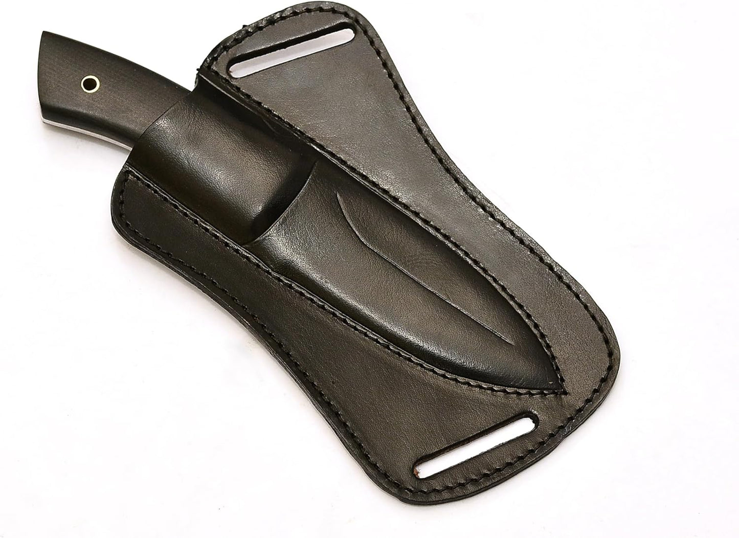 Fixed Blade Hunting Forged Tracker Knife - 8 Inches Carbon Steel Razor Sharp Blade Full Tang Bushcraft Knives with Premium Leather Belt Sheath. Used For Hunting Outdoor Camping, Hiking, Skining Knife.