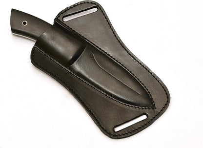 Fixed Blade Hunting Forged Tracker Knife - 8 Inches Carbon Steel Razor Sharp Blade Full Tang Bushcraft Knives with Premium Leather Belt Sheath. Used For Hunting Outdoor Camping, Hiking, Skining Knife.