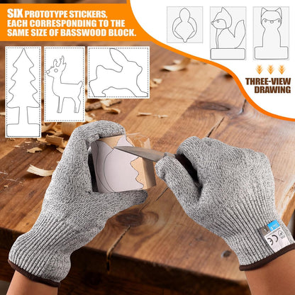 Wood Carving Kit for Beginners - Whittling Kit with Wood Blocks and Paint Set - Carving Tools for Beginners - Hobbies for Women and Men - Arts and Crafts for Adults & Kids - Gift for Girls and Boys