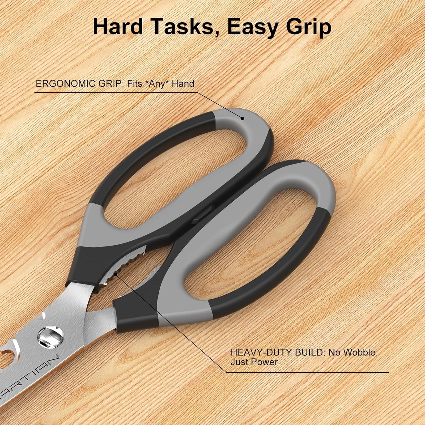 8” Ultra Sharp Kitchen Shears Heavy Duty - Stainless Steel Kitchen Shears for Food, Dishwasher Safte Kitchen Scissors for Meat Cutting