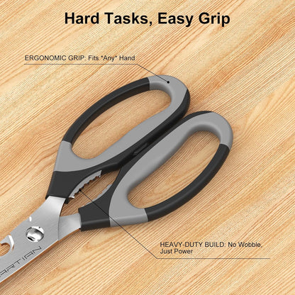 8” Ultra Sharp Kitchen Shears Heavy Duty - Stainless Steel Kitchen Shears for Food, Dishwasher Safte Kitchen Scissors for Meat Cutting