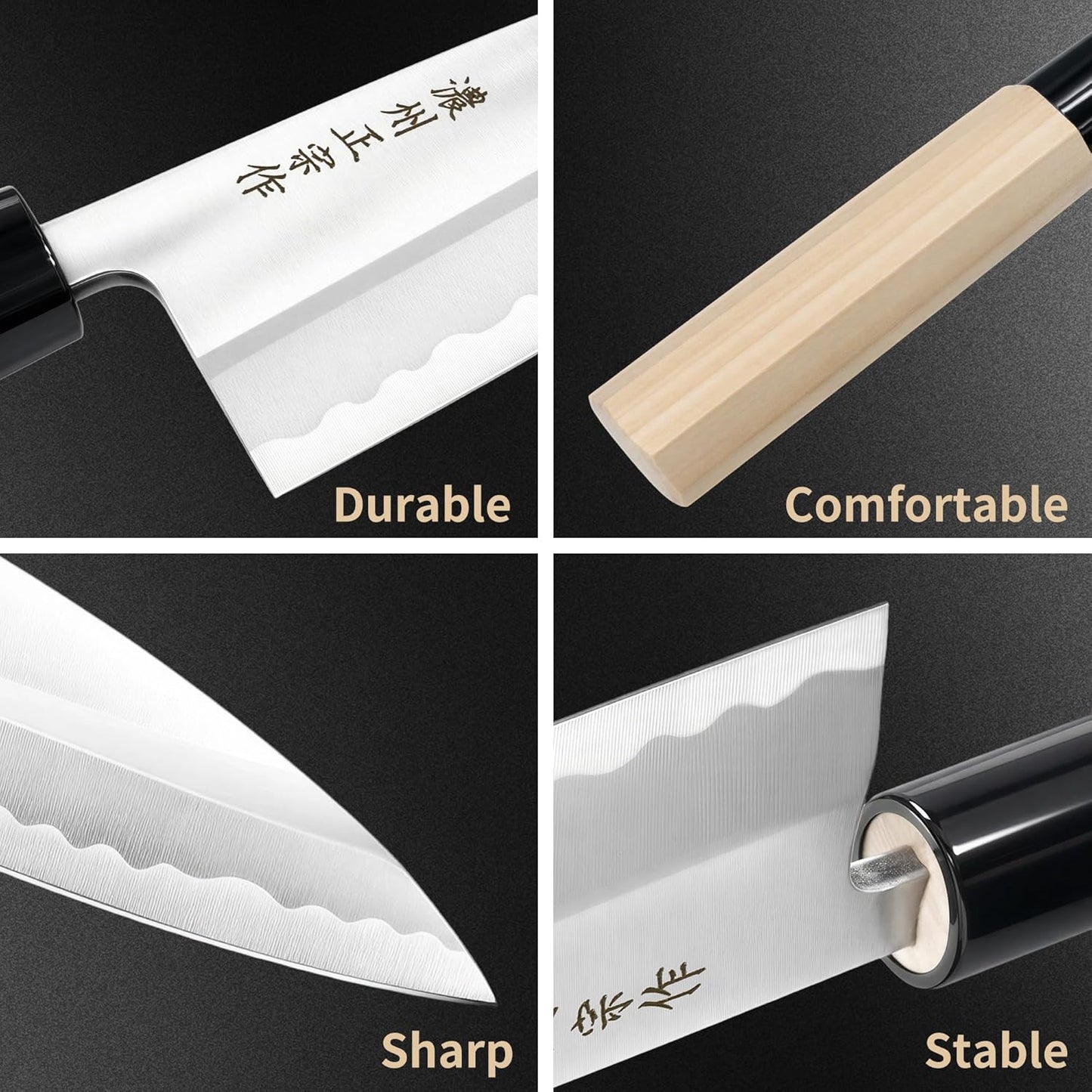 6.7 Inch Santoku Knife, Made in Japan, High Carbon Molybdenum Stainless Steel Japanese Chef Knife with Sakura Handle, Kitchen Knife for Slicing Meat, Vegetable & Fruit