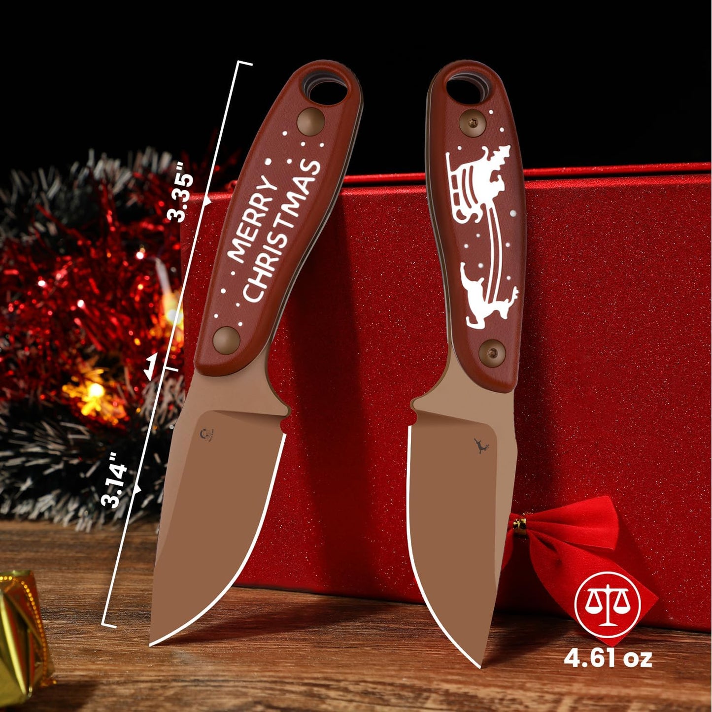 Kizer Hare Fixed Blade Knife with Sheath, 3.14" D2 Steel Blade EDC Hunting Knife with Burlap Micarta and Black G10 Handle, Small Survival Knives, Outdoor Camping Knives for Men Women 1077M3