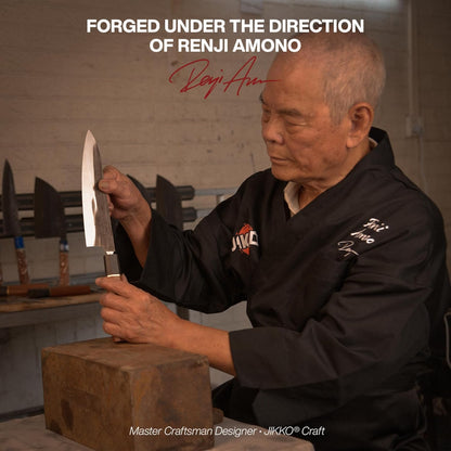 Jikko® Heritage Edition – Japanese Gyuto Chef Knife 8.5" | Hand-Forged AUS-8 Steel with Heritage Finish, Ebony & Rosewood Octagonal Handle – Premium Chef’s Knife with 3X Edge Retention