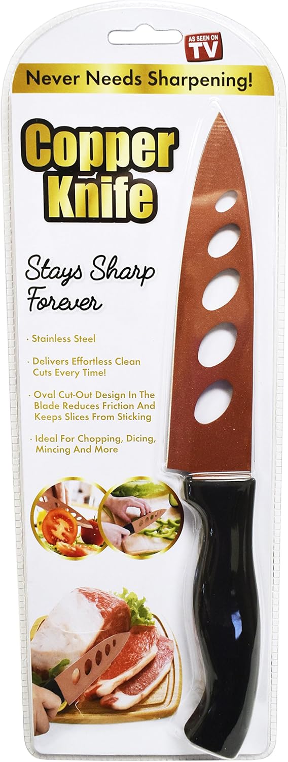 Copper Knife - 2 Pack. Never Needs Sharpening - COPPER KNIFE Stainless Steel Stays Sharp Forever