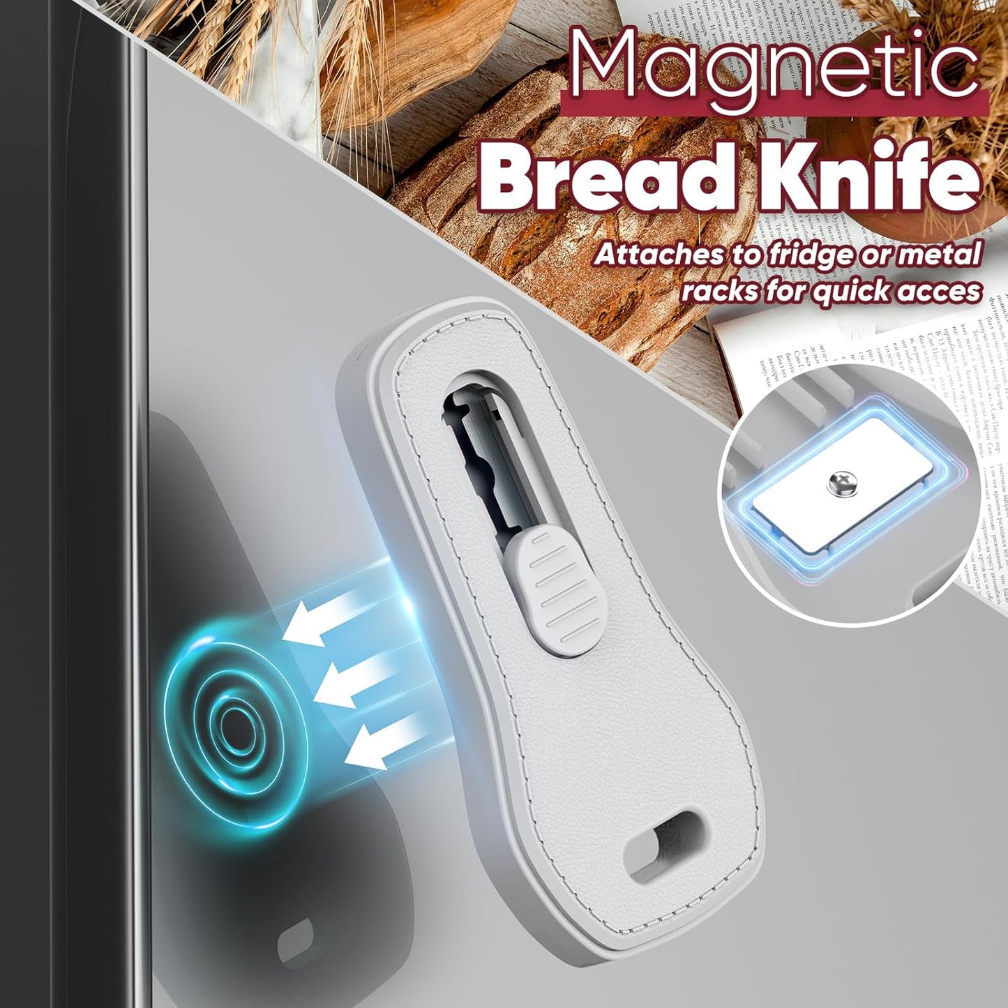 24SHEN Bread Lame, Sourdough Scoring Tool with Extractable & Magnetic, Sour Dough Tools Sourdough Cutter for Homemade Bread Making, Scoring Knife Include 5 Razor Blades-Beige