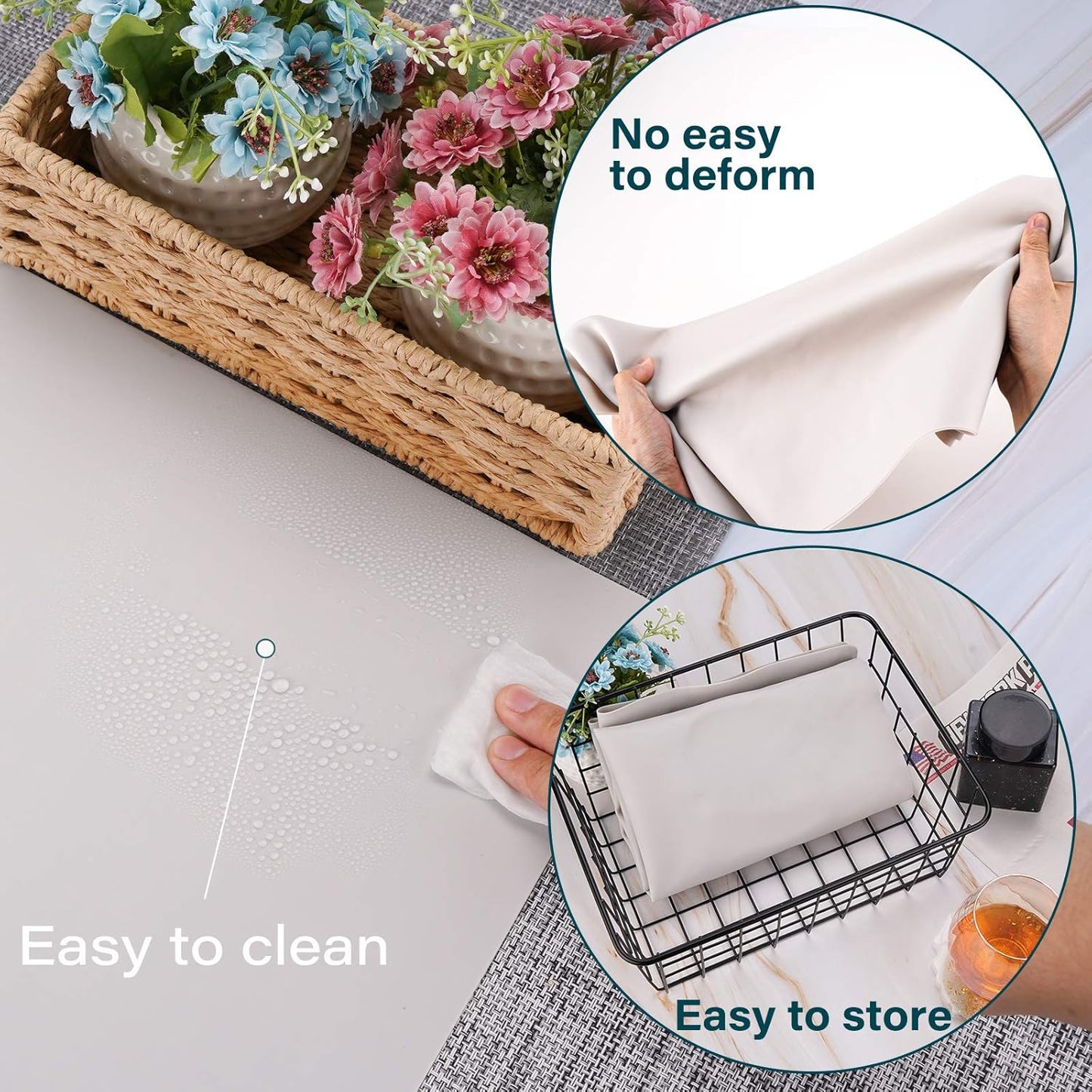 Gartful Extra Large Transparent Silicone Mat, Countertop Protector, 25.2 x 17.7 inches Silicone Sheet for Crafts Resin Jewelry Casting Mat Pad Nonstick Table Placemat
