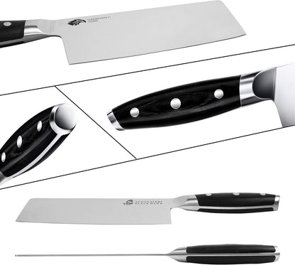 TUO Honing Rod, Knife Sharpening Rod 8 Inch, High Carbon German Steel Knife Sharpener with Ergonomic Pakkawood Handle, Premium Honing Steel for Kitchen Knives Blade Maintenance, Black Hawk Series