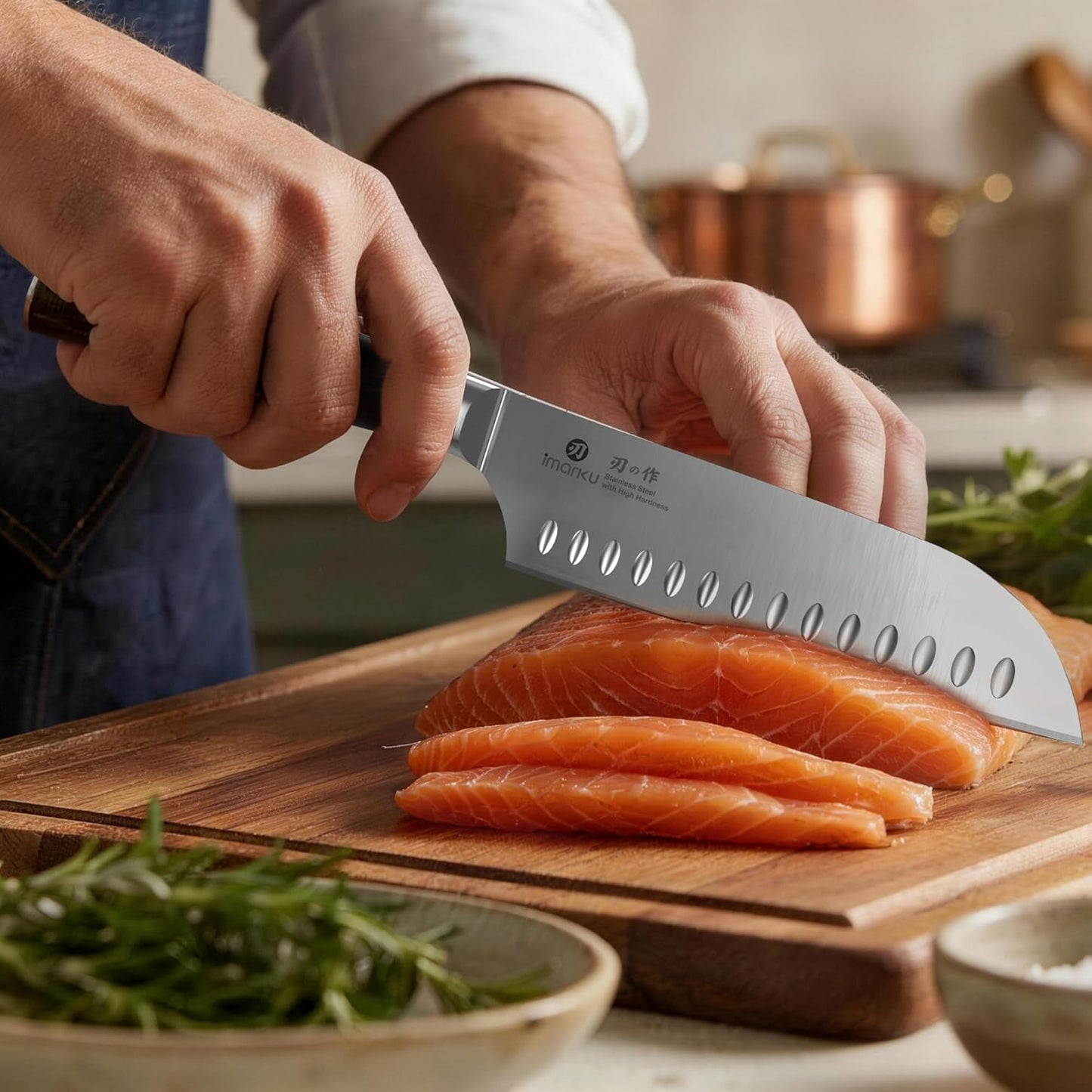 imarku Santoku Knife-Super Sharp Chef Knife Made of High Carbon Stainless Steel, Kitchen Knife with Ergonomic Handle, Great Sharp Knife on Christmas and Birthday for Her Him