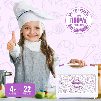37PCS Kids Cooking Sets Real, Kids Cooking and Baking Gift Set with Storage Case Timer Kid Safe Knives Cutting Board, Toddler Real Kitchen Accessories, Birthday Gifts for Girls & Boys Age 3 - 8
