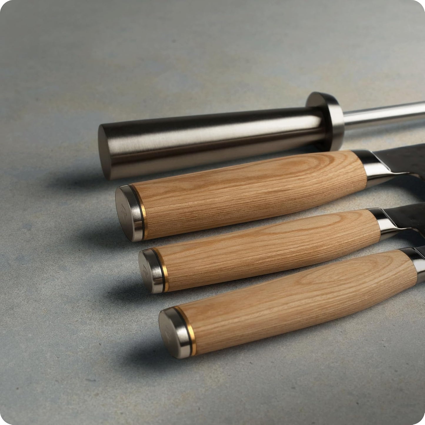 Shun Premier 8 Piece Professional Block Set, Features 6 Shun Premier Knives, Honing Steel and 11-Slot Bamboo Knife Block, Handcrafted Japanese Knife Set, Pakkawood Handles