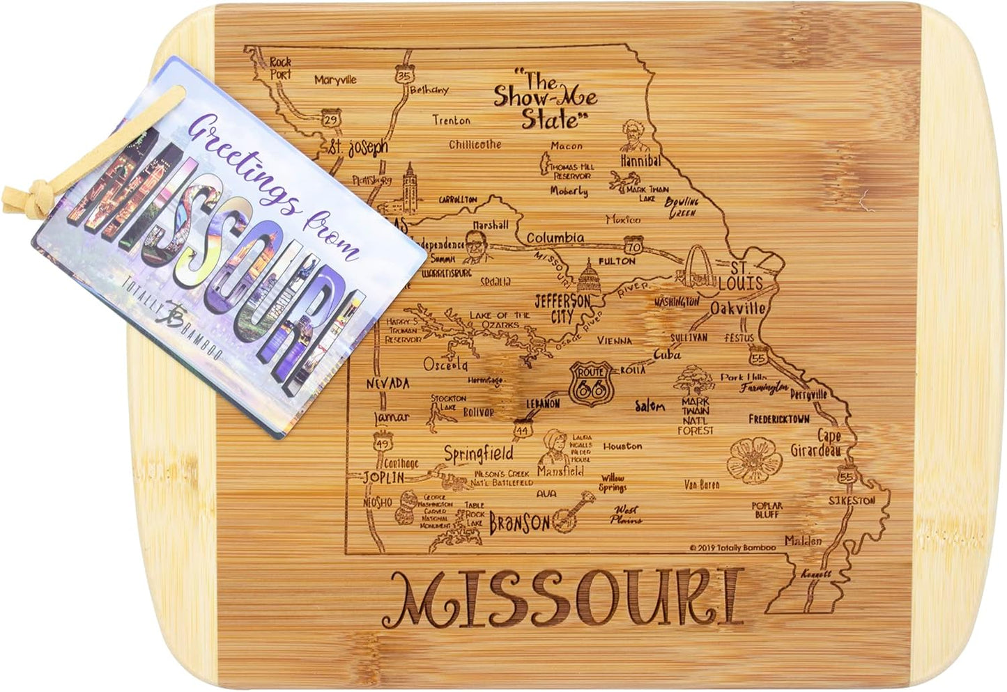 Totally Bamboo A Slice of Life New Jersey State Serving and Cutting Board, 11" x 8.75" - Colors A