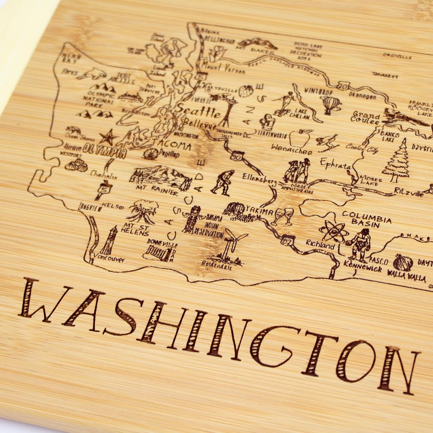 Totally Bamboo A Slice of Life New Jersey State Serving and Cutting Board, 11" x 8.75" - Colors B
