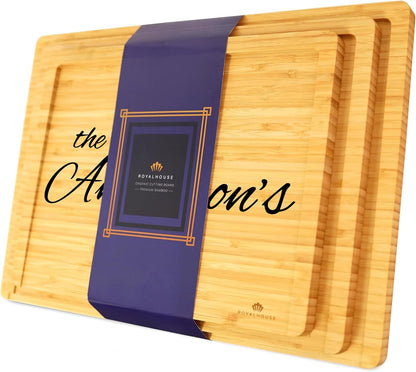 Large Cutting Board, 15x10x0.5 Bamboo Cutting Boards for Kitchen with Juice Groove and Kitchen Chopping Board for Meat Cheese board Heavy Duty Serving Tray,