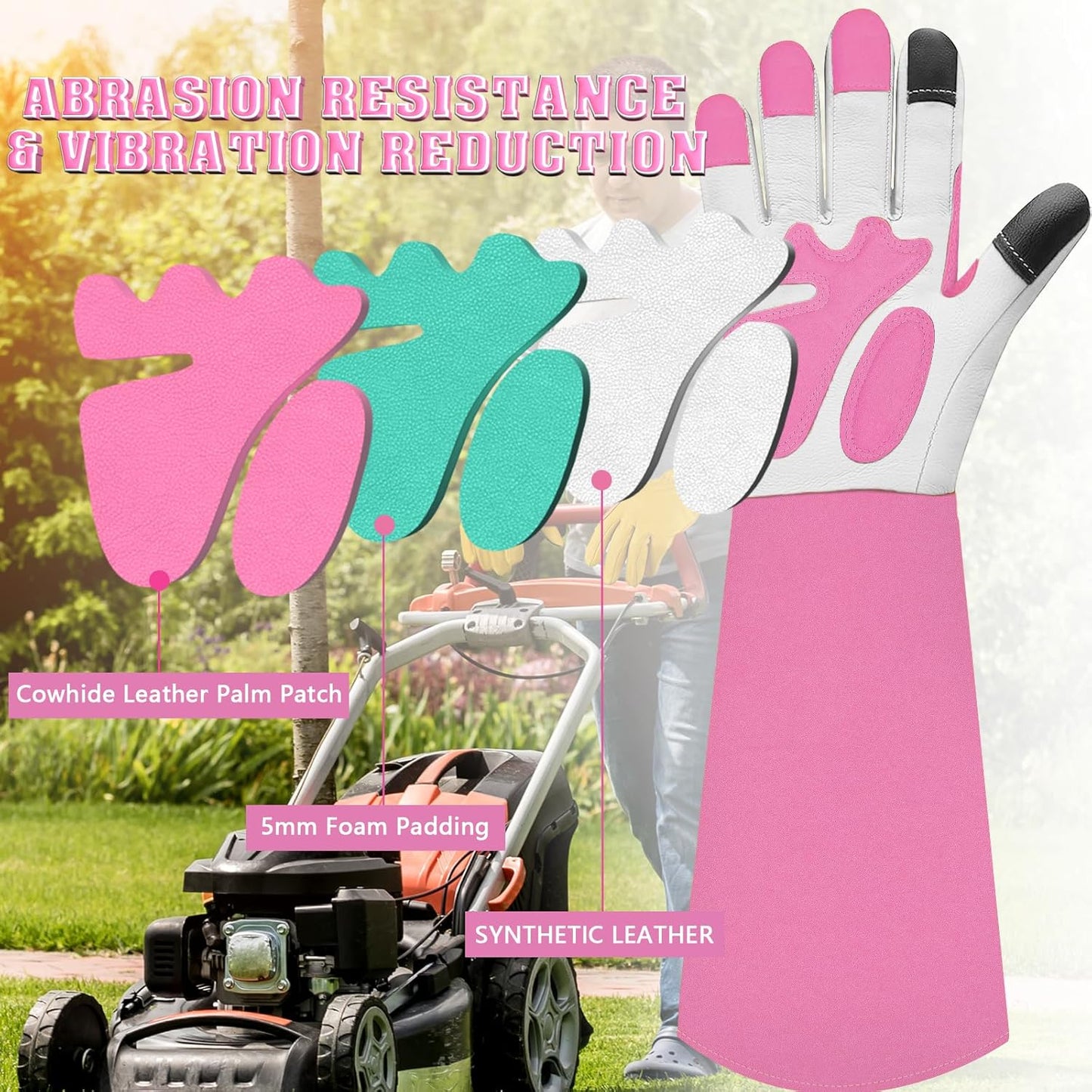 Long Gardening-Gloves Women/Men-Thorn proof Rose Pruning Heavy Duty Gauntlet, Best Garden Gifts for Gardener-L