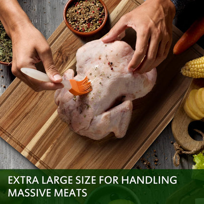 GarveeHome 18 in x 12 in Acacia Wood Cutting Board, 1 in Thick Chopping Board with Deep Juice Groove and Back Inner Handles, Kitchen Butcher Block Cutting Board for Meat, Vegetables and Fruit