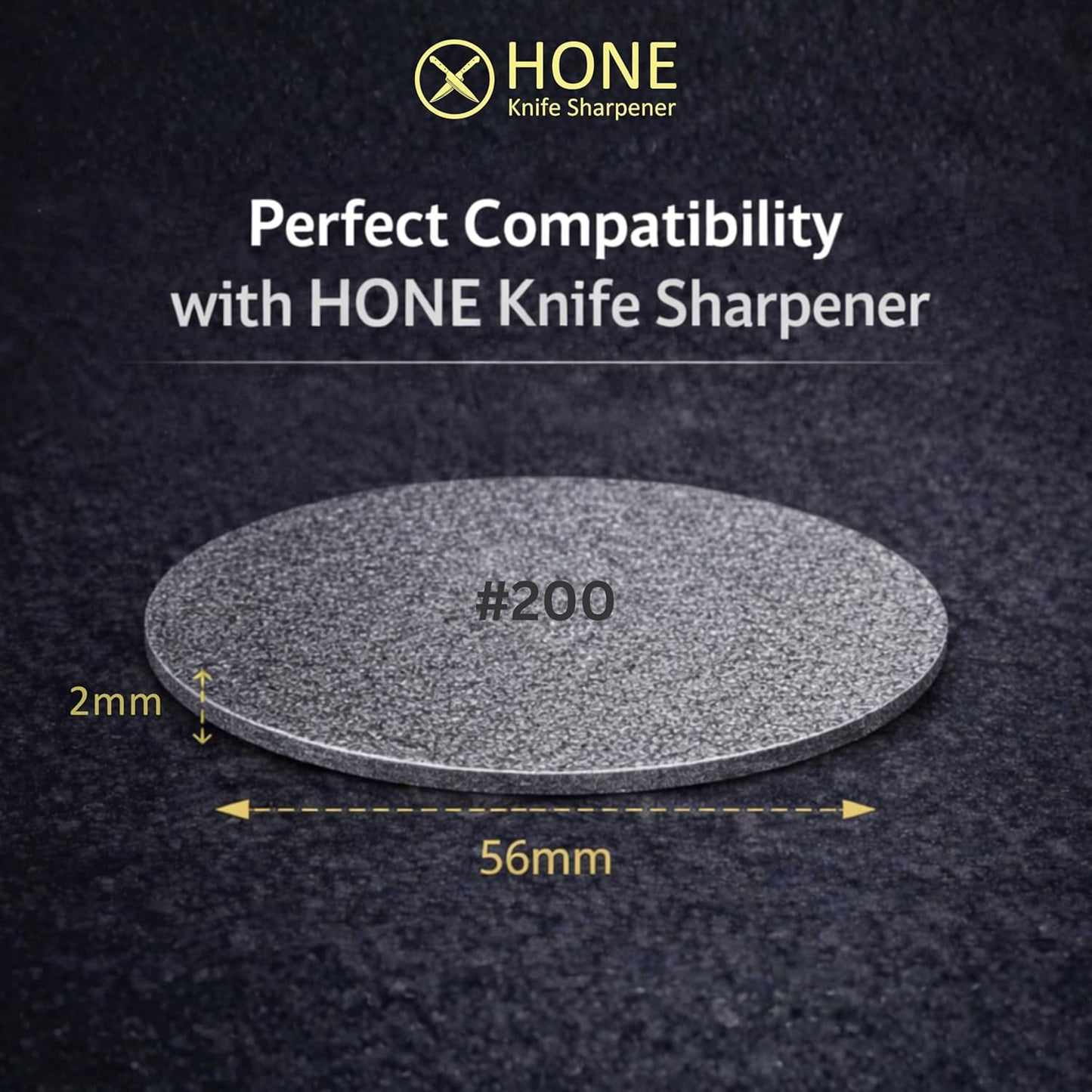 #𝟐𝟎𝟎 𝗗𝗶𝗮𝗺𝗼𝗻𝗱 𝗗𝗶𝘀𝗰 for 𝗛𝗢𝗡𝗘 𝗞𝗻𝗶𝗳𝗲 𝗦𝗵𝗮𝗿𝗽𝗲𝗻𝗲𝗿, Premium Coarse Re-Profiling Rolling Knife Sharpener Disc, Mono-Crystalline Electroplated for Dull Blades & Make a New Edge
