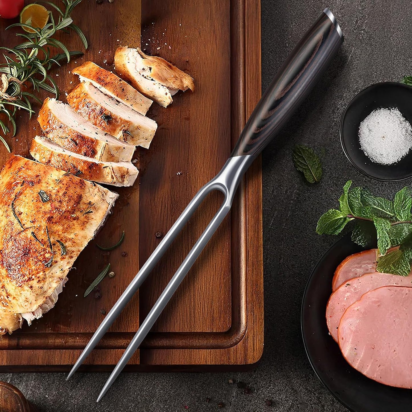 HOSHANHO Carving Knife 12 Inch, Japanese High Carbon Steel Slicing Knife with Ergonomic Pakkawood Handle, Razor Sharp Brisket Knives for Meat Cutting, BBQ, Turkey