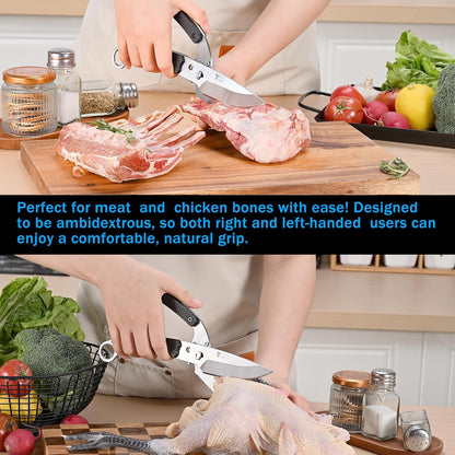 Heavy Duty Kitchen shears, all Purpose shears for food, Poultry Scissors, Stainless Steel Kitchen Scissors for camping, baking G10 Donut Pink