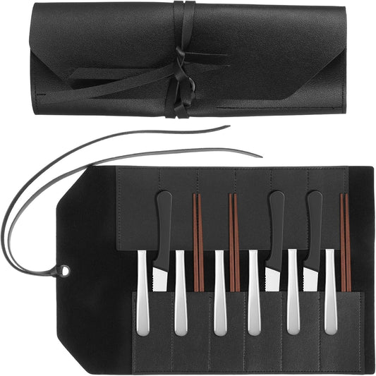Knife Bag Roll, Modular Magnetic Chef Knife Case, Knifes Carrying Case with Leather Wrap, Best Gift for Chef and Culinary Enthusiasts