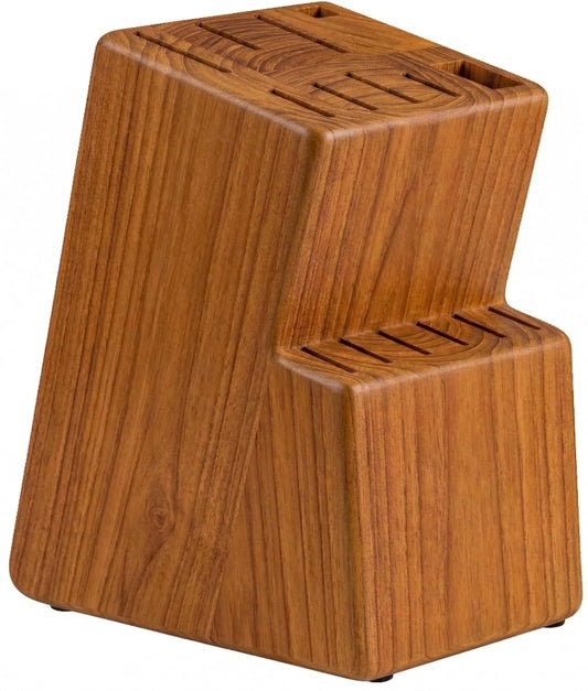Kitchen knife holder elegant & sturdy (15 slots). Universal knife block with slots for knives, scissor and sharpenner. Knife Block without Knives. Kitchen knife holders for counter top. (Acacia)