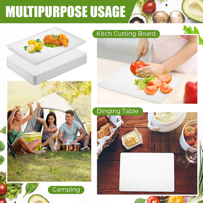 Hushee 120 Count Disposable Cutting Board Sheets 15 x 10. 6 Inch Disposable Sheets Flexible Plastic Sheet Cutting Mat Large Chopping Boards for Kitchen Cooking Traveling Camping Tailgating BBQ