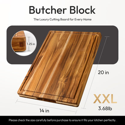 Bellsal 3 Pack Teak Wood Cutting Board Set for Kitchen Charcuterie Board Serving Heavy Duty Non Toxic Slip Over Sink Solid Thick Haus Wooden Chopping Board Large Big Small Meat Kitchen Essential Gift