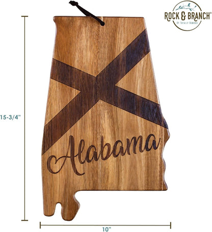 Totally Bamboo Rock & Branch Origins Series New York State Shaped Cutting Board and Charcuterie Serving Tray, Includes Hang Tie for Wall Display