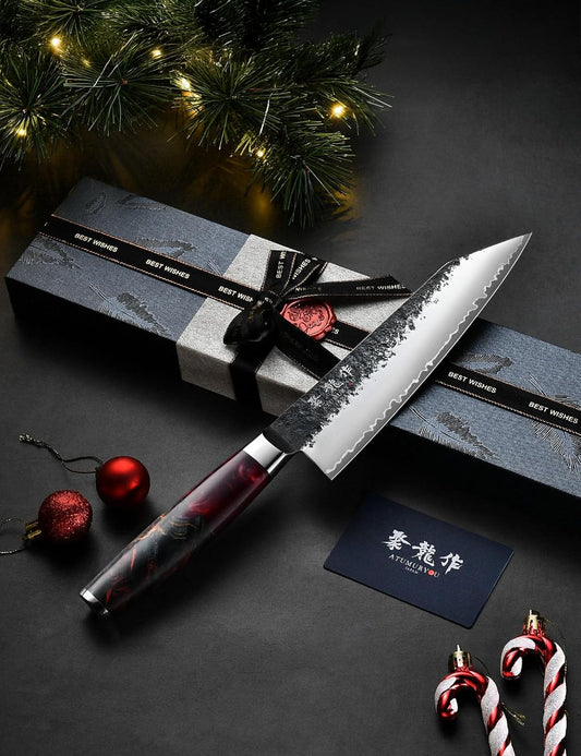 Atumuryou Japanese VG10 Core 3-Layer Steel Kiritsuke Knife + Utility Knife