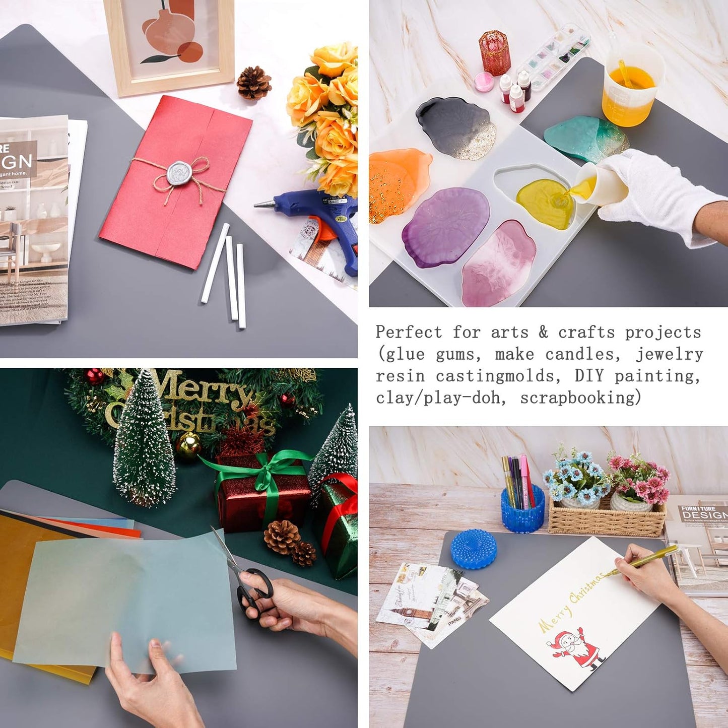 Gartful Extra Large Transparent Silicone Mat, Countertop Protector, 25.2 x 17.7 inches Silicone Sheet for Crafts Resin Jewelry Casting Mat Pad Nonstick Table Placemat