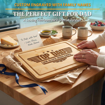 Personalized Cutting Board - Custom Bamboo Engraved Chopping Board for Kitchen - Unique Housewarming Gift for Couples & New Home - Durable Bamboo Carving Board - 4 Size Option