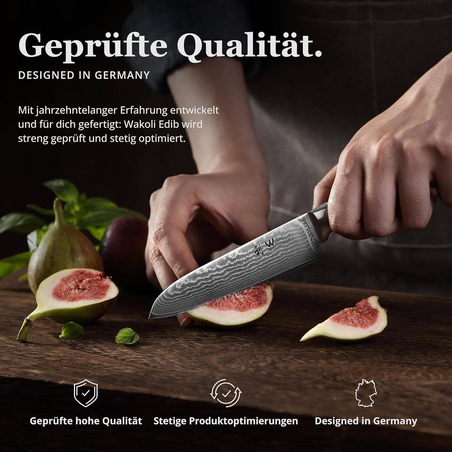 Wakoli EDIB Damascus Meat Knife – 7-Inch Japanese-Style Kitchen Knife for Meat, BBQ, and Roasts, 67-Layer Damascus Steel Blade with VG10 Core, Ergonomic Pakkawood Handle – Carving Knife in Gift Box