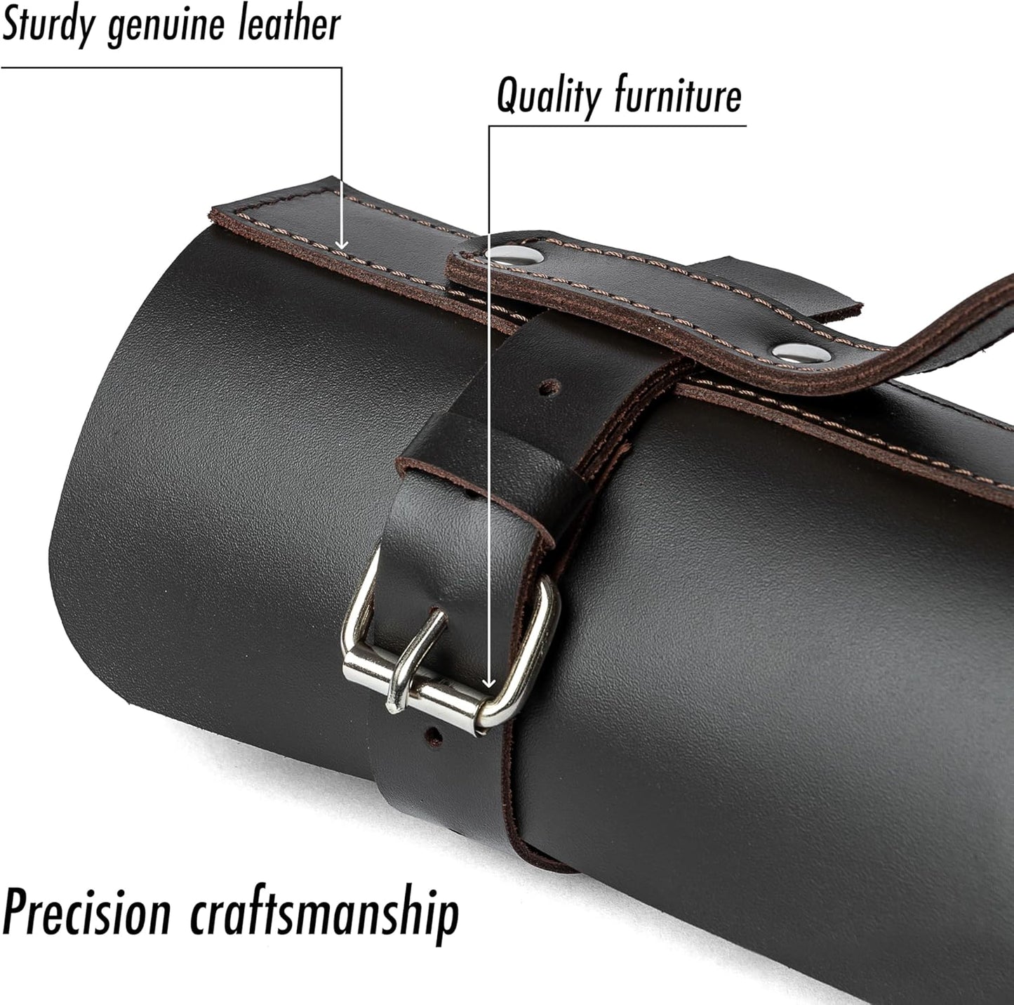 Leather Folding Knife Display Roll Organizer for 6 Pocket Knives Case, Pocket Knife Storage Holder, Knives Collection Holder Pouch Bag VR6BL