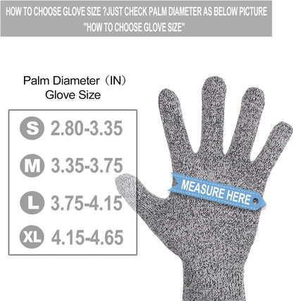 4 PCS (M+L) Cut Resistant Gloves Food Grade Level 5 Hand Protection,Kitchen Cut Gloves (Large+Medium)