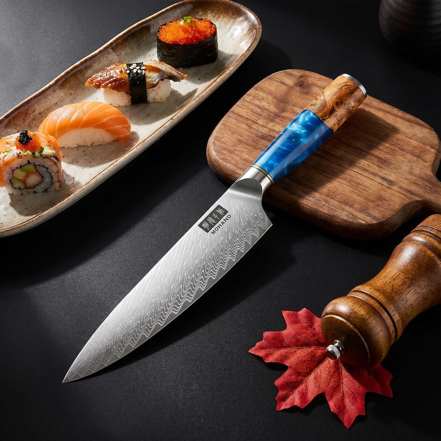 MDHAND Chef Knife 8 Inch, Professional Kitchen Knife, VG10 Steel Japanese Knife with Ergonomic Pakkawood Handle, Ultra Sharp Cooking Knives for Home Kitchen, Gifts for Men and Women