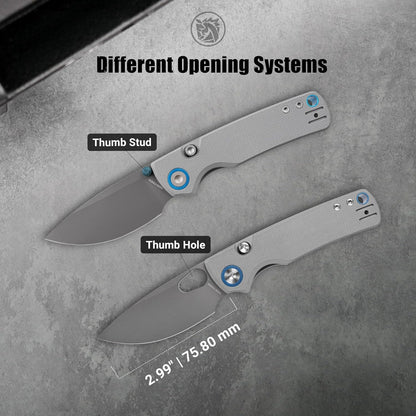 Vosteed EDC Knife, 2.99" 14C28N Steel Wider Blade, Green Micarta Handle Top Liner Lock, Folding Pocket Knives with Clip for Men & Women, Survival Camping - Porcupine A2603