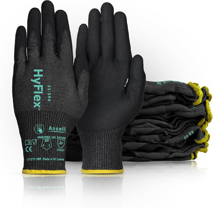 Ansell HyFlex Cut Resistant Touchscreen Work Gloves with Aerofit Precision Comfort Technology
