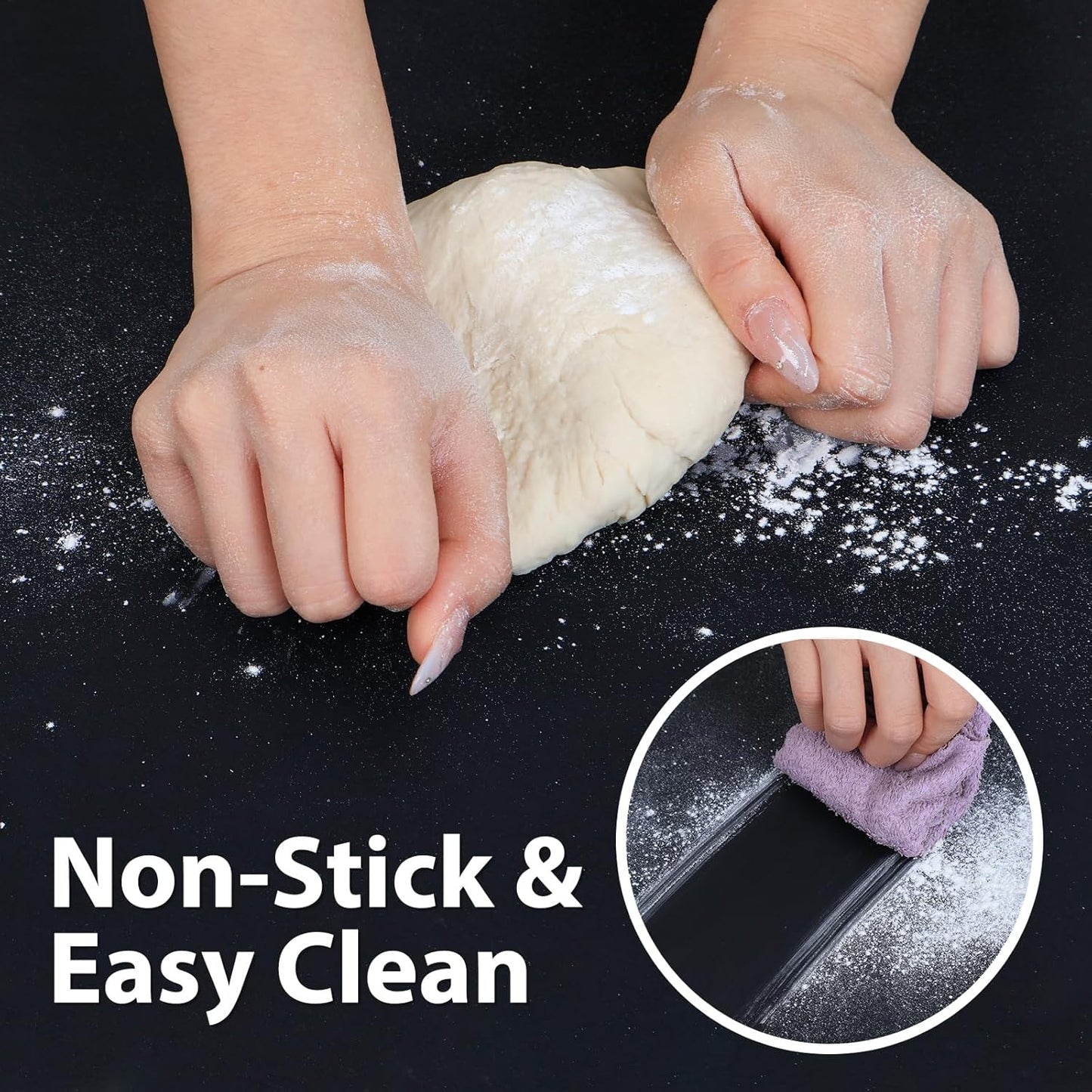 Thick Silicone Counter Mat Large 23.4"by15.6", Heat Resistant Mat for Kitchen Table/Countertop Protector/Non Stick Pastry Baking Placemats, Silicone Pad for Crafts Kids, Super Kitchen Clear