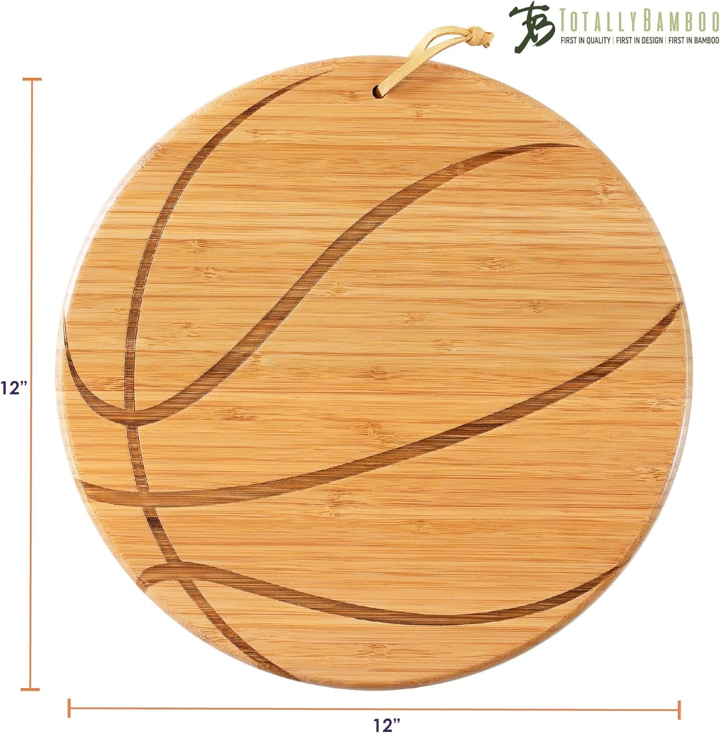 Totally Bamboo Football Shaped Bamboo Wood Cutting Board and Charcuterie Board, Great Gift for Football Fans